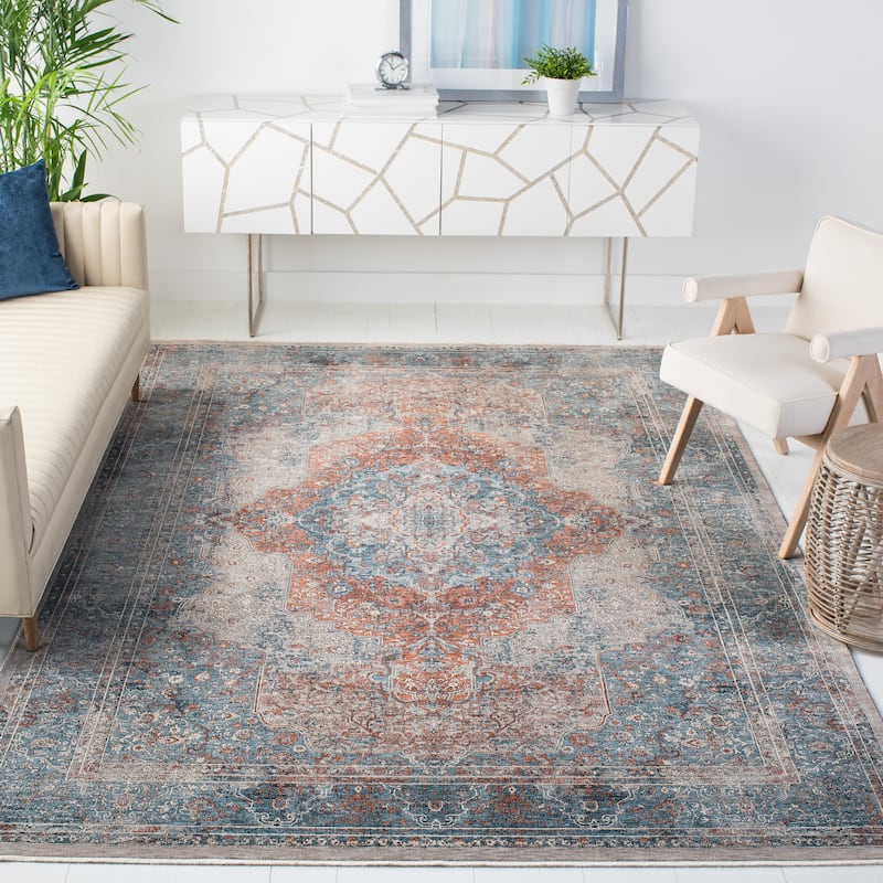 SAFAVIEH Signature Calla Vintage Rug - 8' x 10' - Blue/Rust