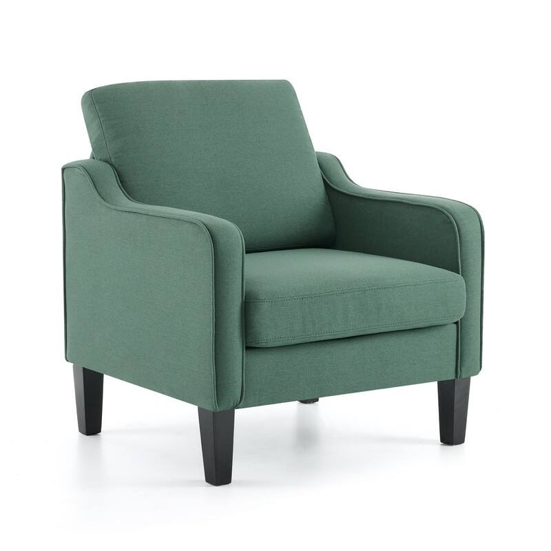 VINGLI Mid Century Modern Fabric Accent Chair - Dark green