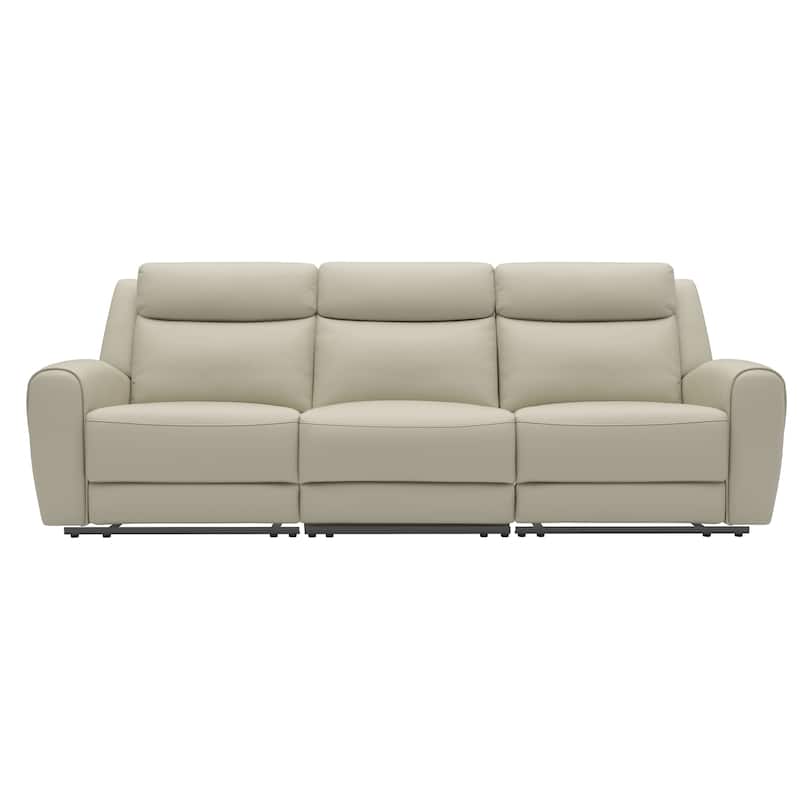 Furniture of America Kingsley 3-Piece Top Grain Leather Manual Recliner Sofa Set