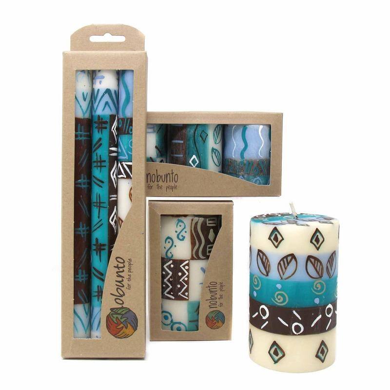Handmade Taper Dinner Candles Maji Design (Set of 3) (South Africa)