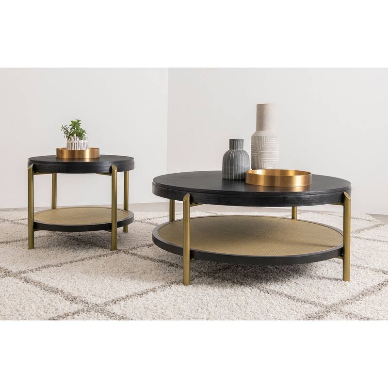 Benson Black Round End Table