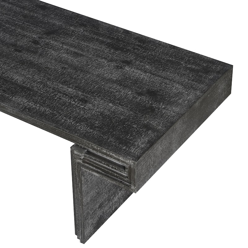 Double-Tier Structure Vintage Industrial Coffee Table for Living Room