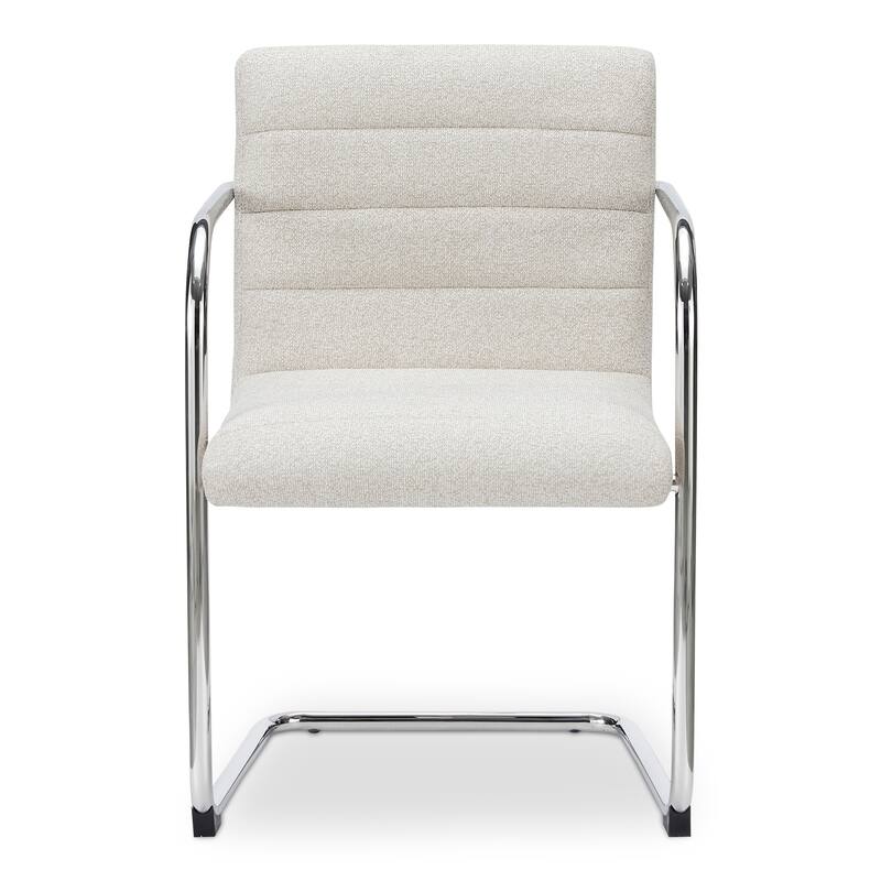 Title: NADAAL STUDIOS Cyran Dining Chair, Faux Green Upholstery, Stainless Steel Cantilever Frame - Set of 2