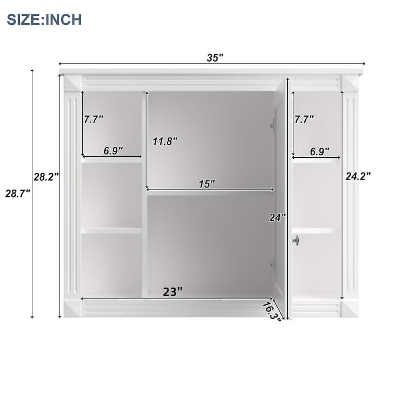 35'' X 28'' Wall Mounted Bathroom Storage Cabinet