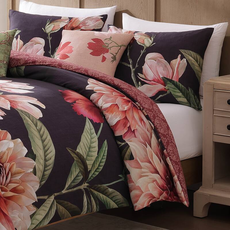 Bebejan Blush Serenade 100% Cotton Sateen 5 Piece Reversible Comforter Set