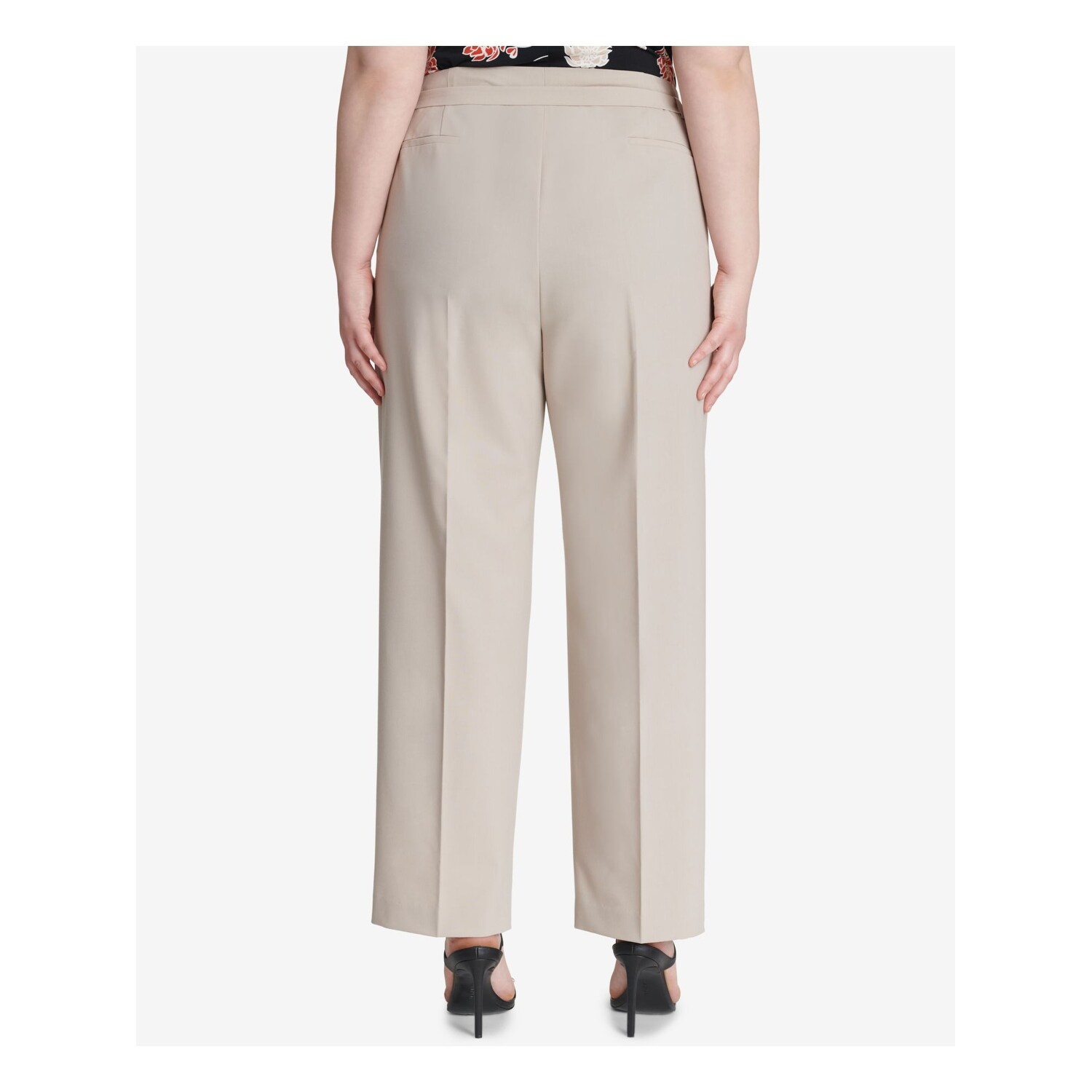 CALVIN KLEIN Womens Beige Straight leg