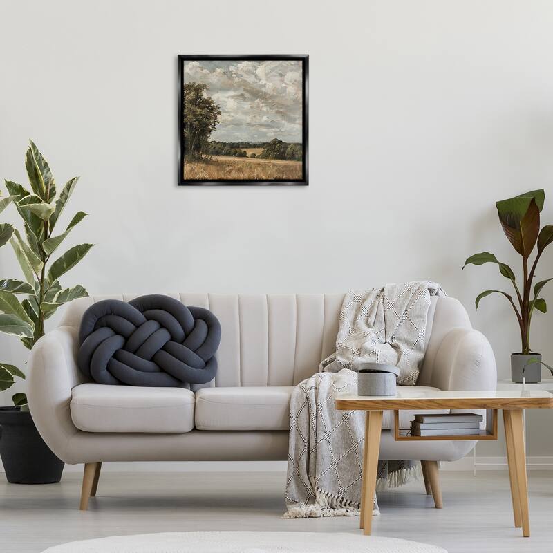 Stupell Clouds Over Country Scenery Framed Floater Canvas Wall Art Design By LSR Creative Studio