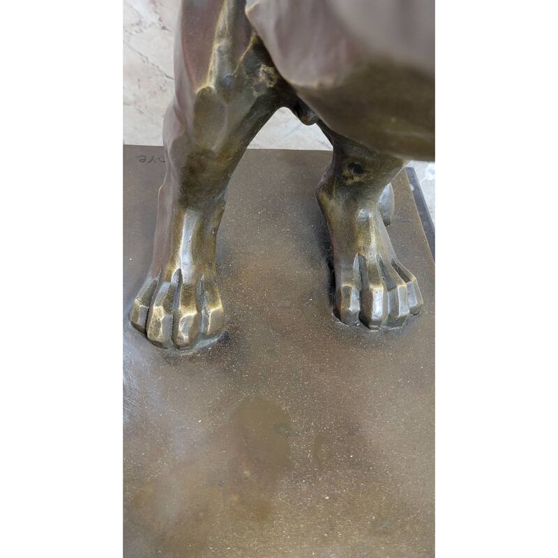 Abstract Guardian Imitative Lion Bronze Statue Sculpture Cubism Henry Moore 17 Inches X 12 Inches