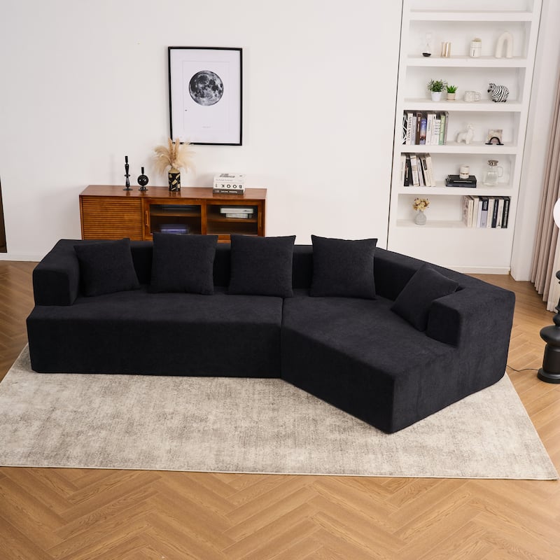 Modern Memory Foam Couch Sofa with Chenille Fabric Upholstered