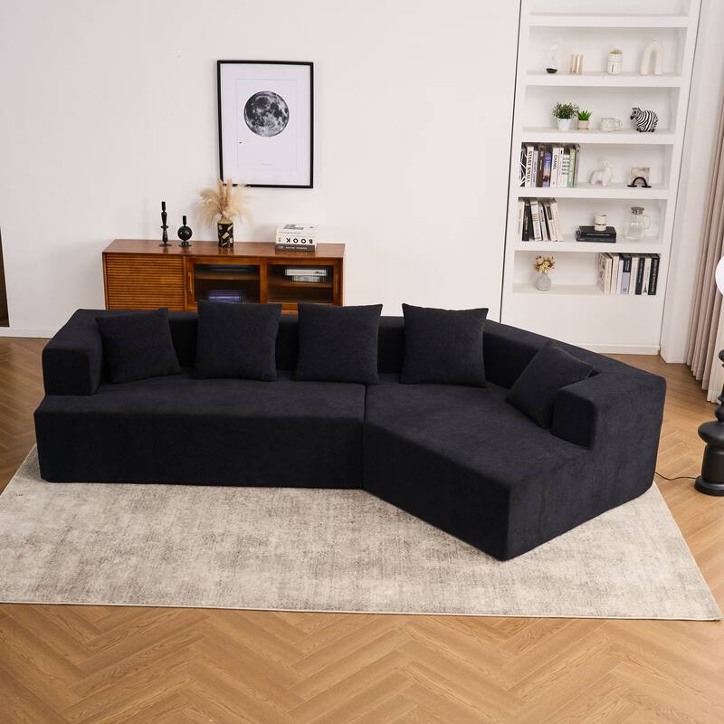 Special Shape Sleeper Sofa Chenille Floor Couch Deep Seat Recliner