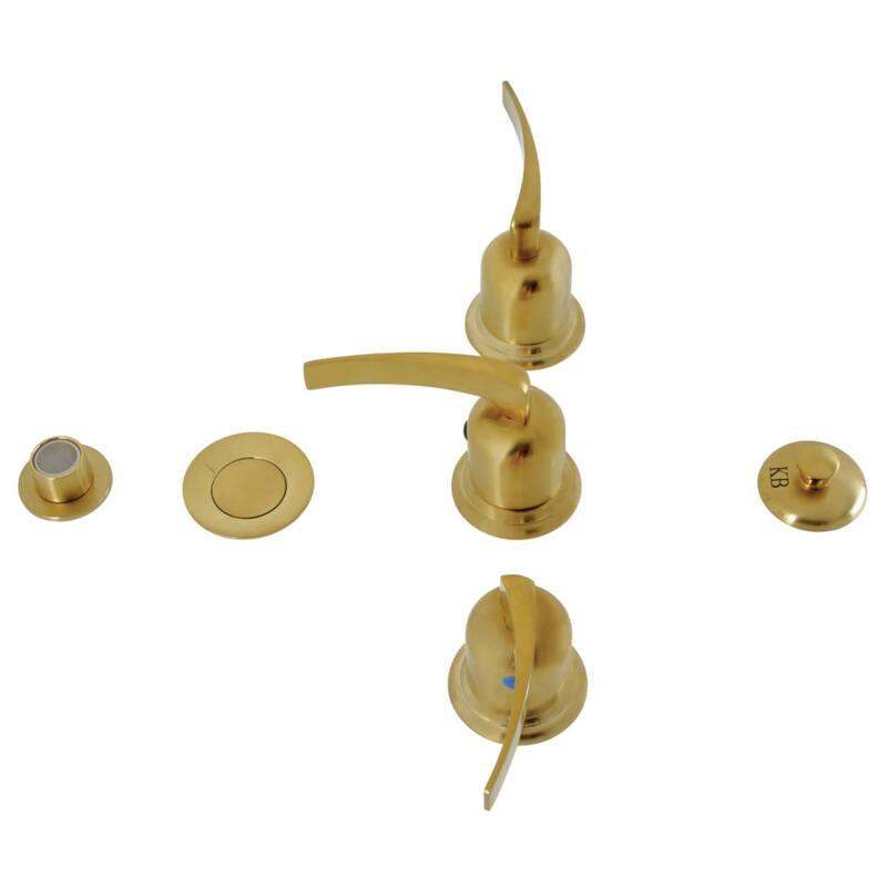 Kingston Brass Centurion 1.5 GPM Widespread Bidet Faucet with 3 Lever - Brushed Brass