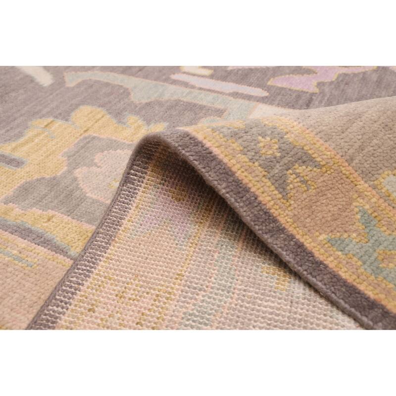 ECARPETGALLERY Hand-knotted Modern Oushak Dark Grey Wool Rug - 9'0 x 11'9