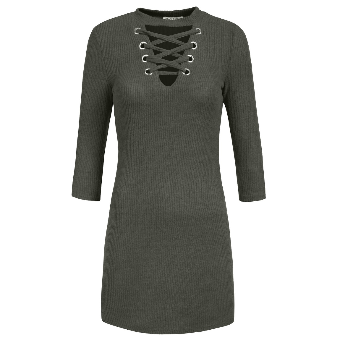 white fitted sweater dress