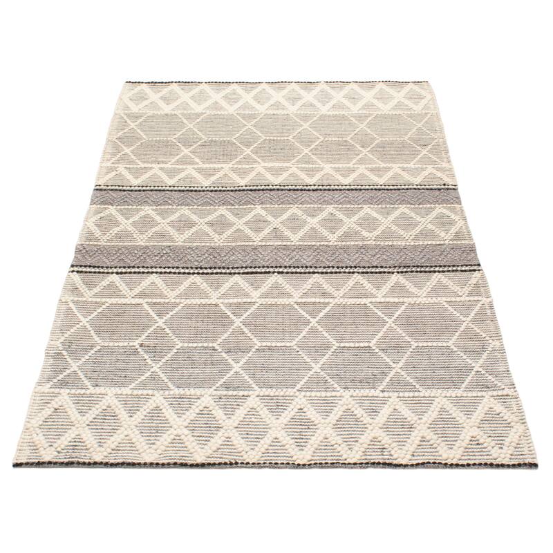 ECARPETGALLERY Braid weave Sienna Grey Wool Rug - 5'0 x 8'0