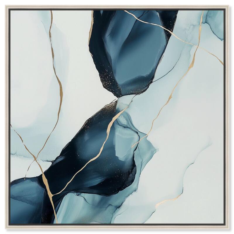 Cerulean Flow III Canvas by Art Remedy - 12" x 12" - Silver