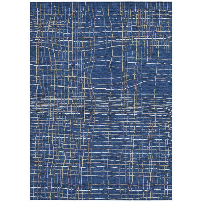 HomeRoots Striped Transitional Rectangle Outdoor Rug