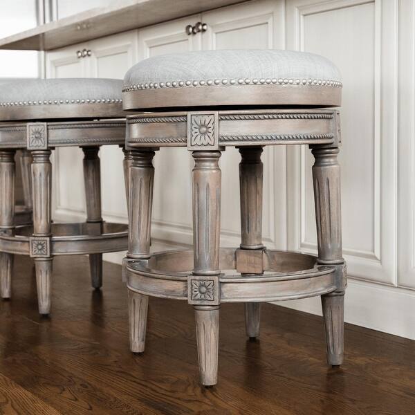 slide 2 of 11, Maven Lane Pullman Backless Swivel Kitchen Stool Single - Reclaimed Oak - Counter Height