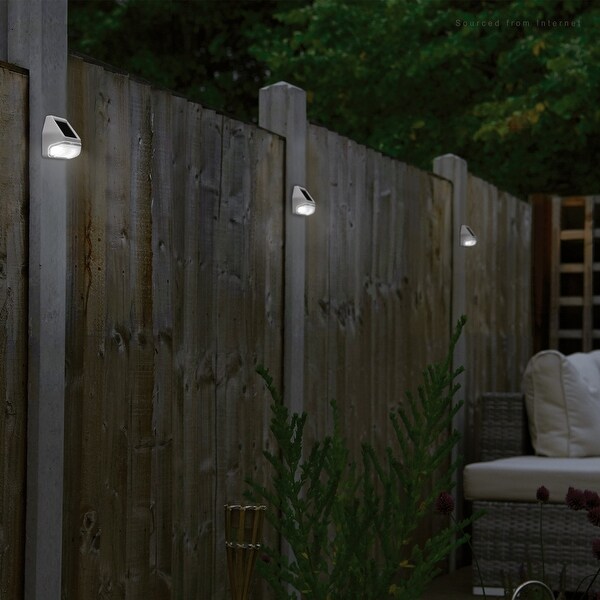 Cool white solar fence lights outlet