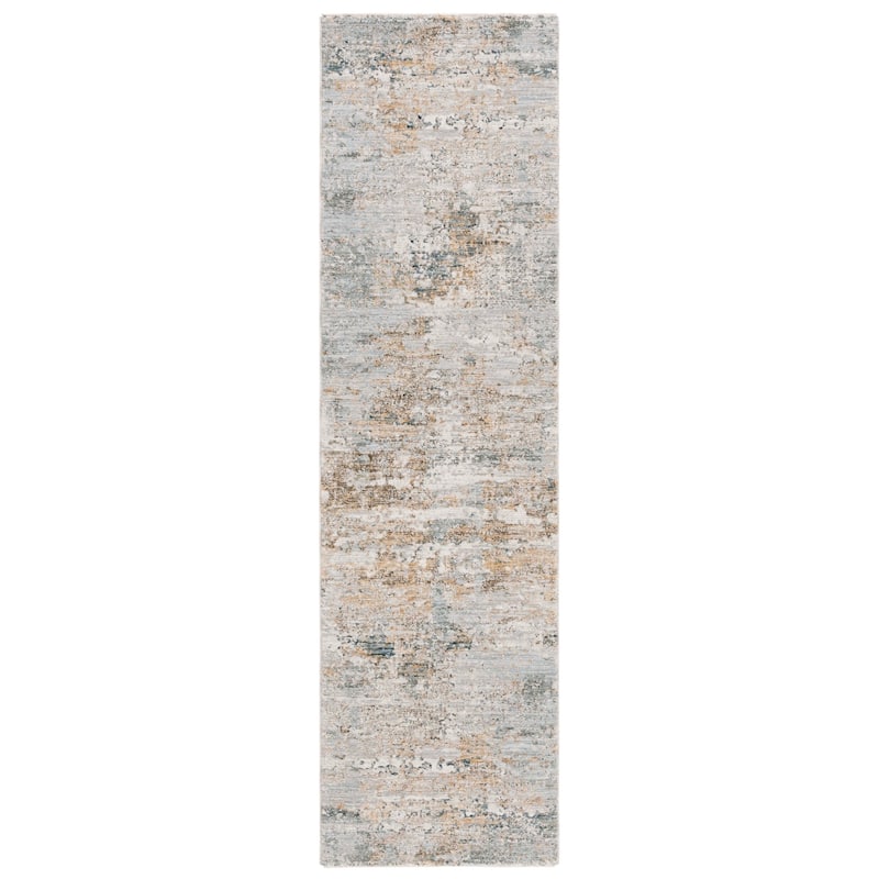 SAFAVIEH Adrianna Fatushe Modern Abstract Rug - 2'2" x 8' Runner - Blue/Gold