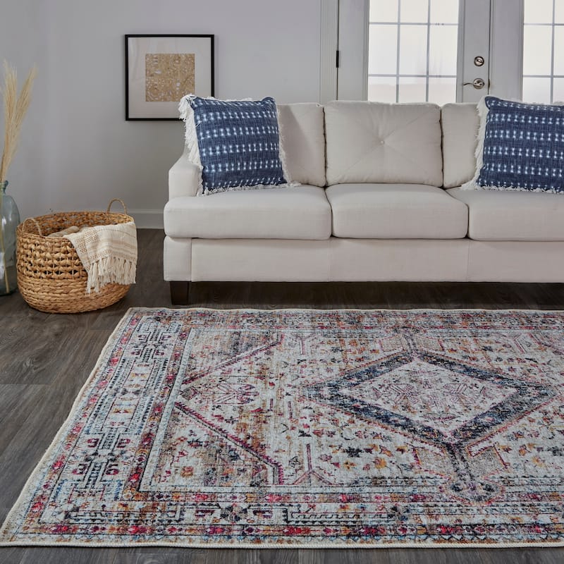 Grand Bazaar Melba Machine Made Medallion Transitional Area Rug