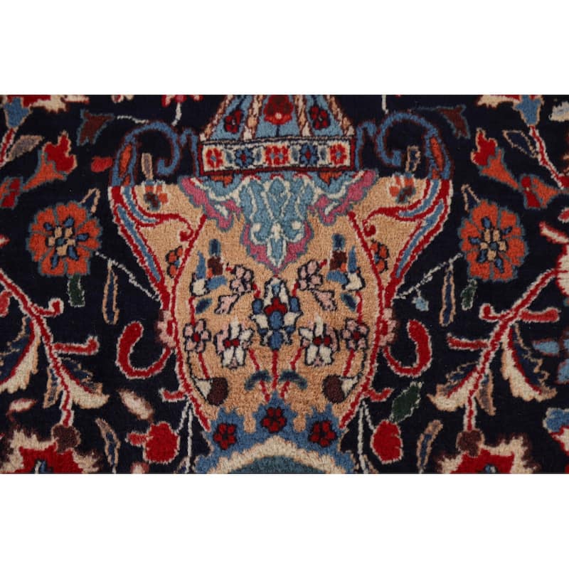 Handmade Vegetable Dye Kashmar Persian Large Rug Navy Blue Wool - 11'5" x 16'0"