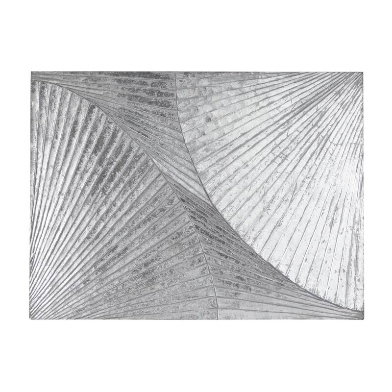 Wood Geometric Carved Radial Home Wall Decor - Gold or Silver - Roche River Decor - Silver - 48"W, 36"H