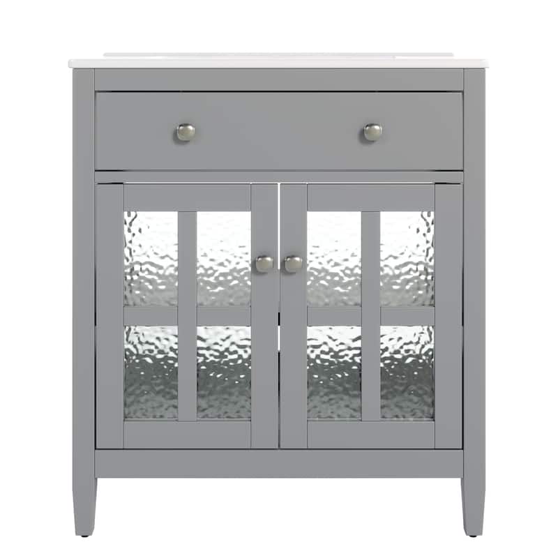 Christopher Knight Home-Josie 30-Inch Bathroom Vanity with Ceramic Sink