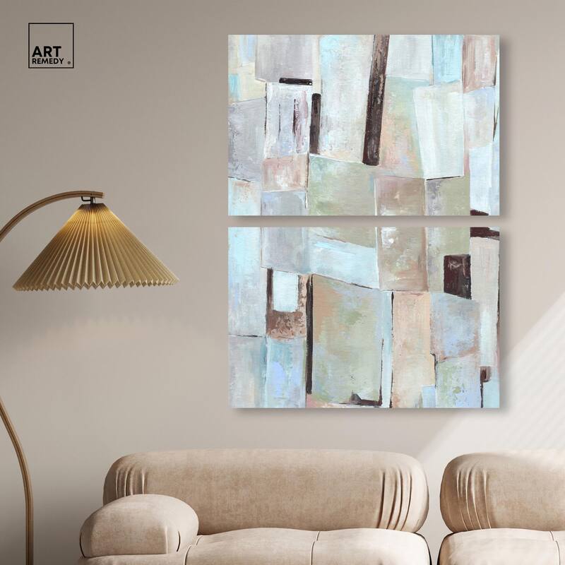 Crossed Lines Canvas Set of 2 by Art Remedy, Gallery Wrapped