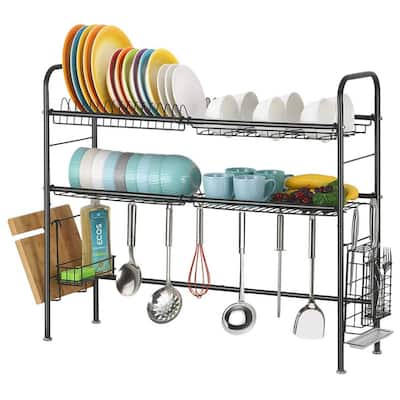 2 Tier Over the Sink Dish Drying Rack, Stainless Steel