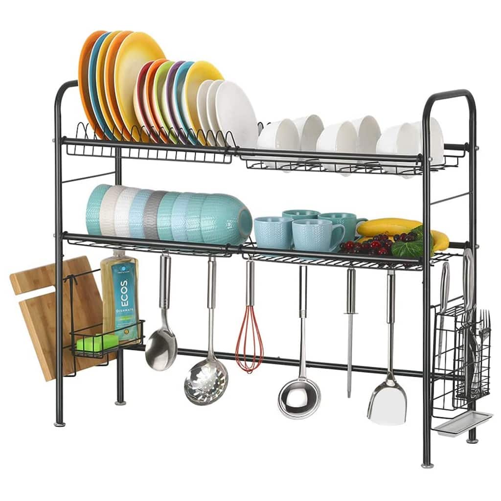 2 Tier Over the Sink Dish Drying Rack, Stainless Steel