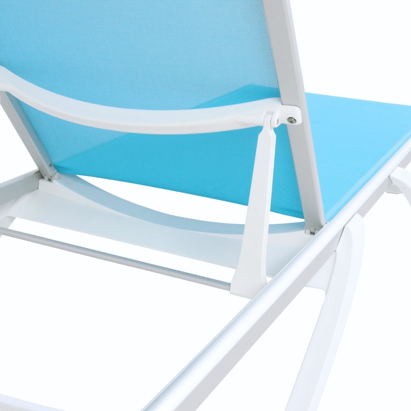 Furnish Theory Seabreeze Deck Patio Sunloungers Lounge Chairs Outdoor Chaise Lounges (Various Frame & Mesh Colors; Set of 2)