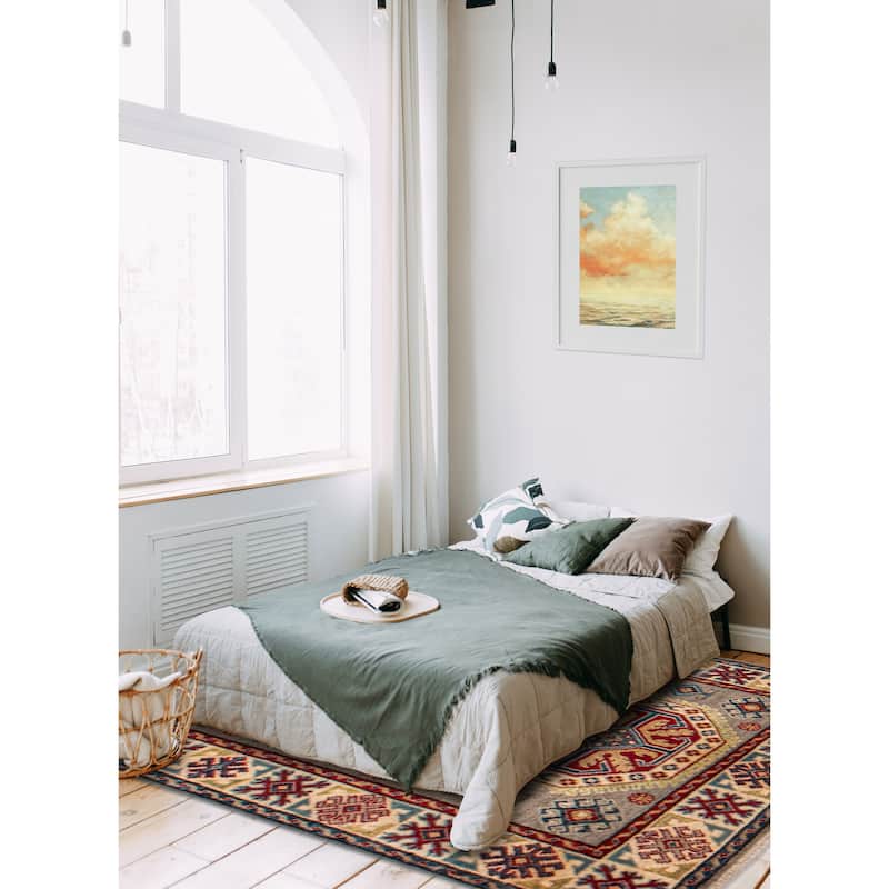ECARPETGALLERY Hand-knotted Uzbek Ghazni Grey Wool Rug - 3'4 x 4'8
