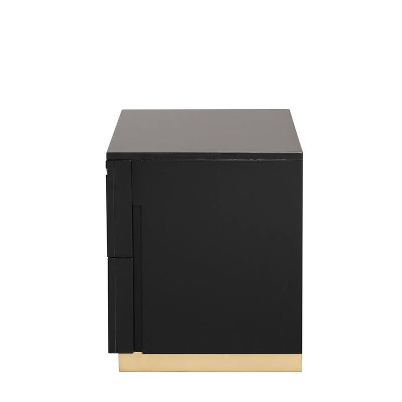 Contemporary Style 1pc Nightstand Gold Paint Pattern French