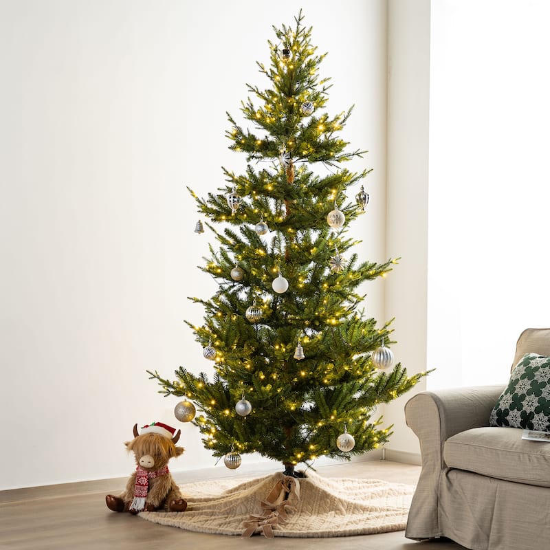 Glitzhome 48"D or 60"D Soft Fake Rabbit Fur Christmas Tree Skirt