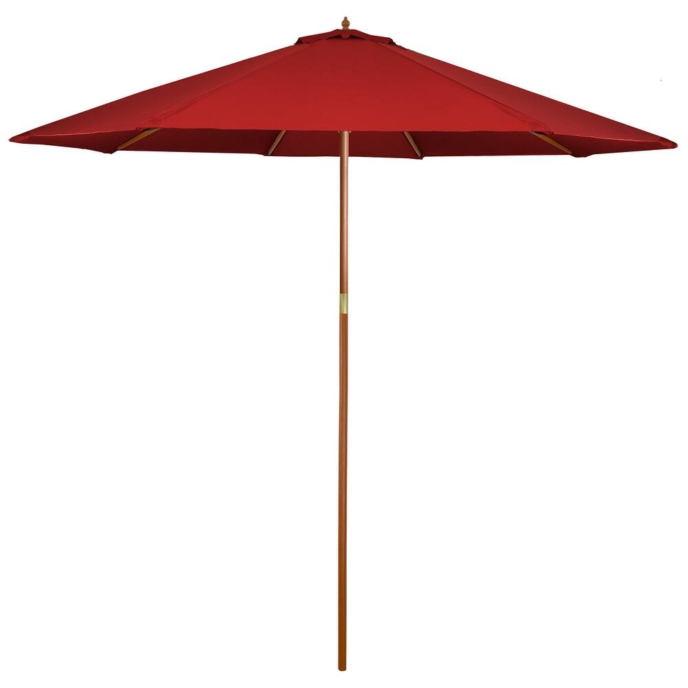 8.5ft Outdoor Patio Market Umbrella with Wooden Pole