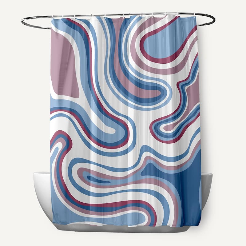 Agate Geometric Print Shower Curtain - Purple