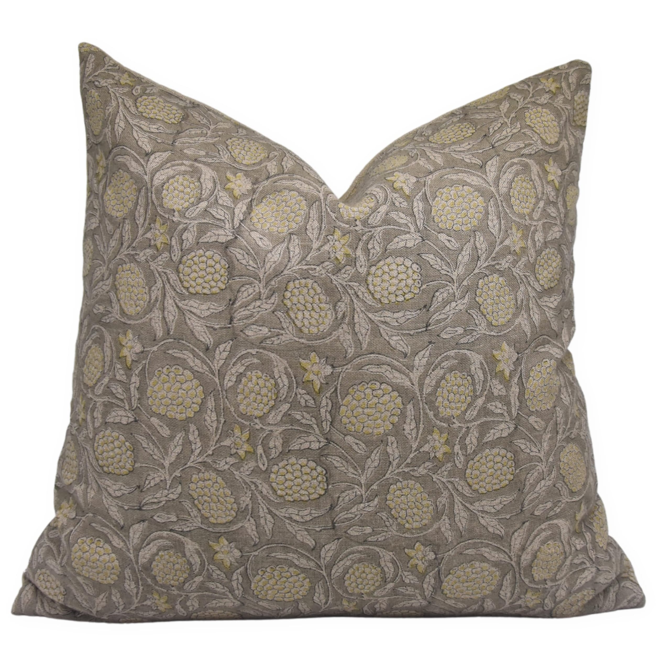 Fabdivine Vintage Linen Handcrafted Pillow Cover Bedroom Block Print Floral, Meraki