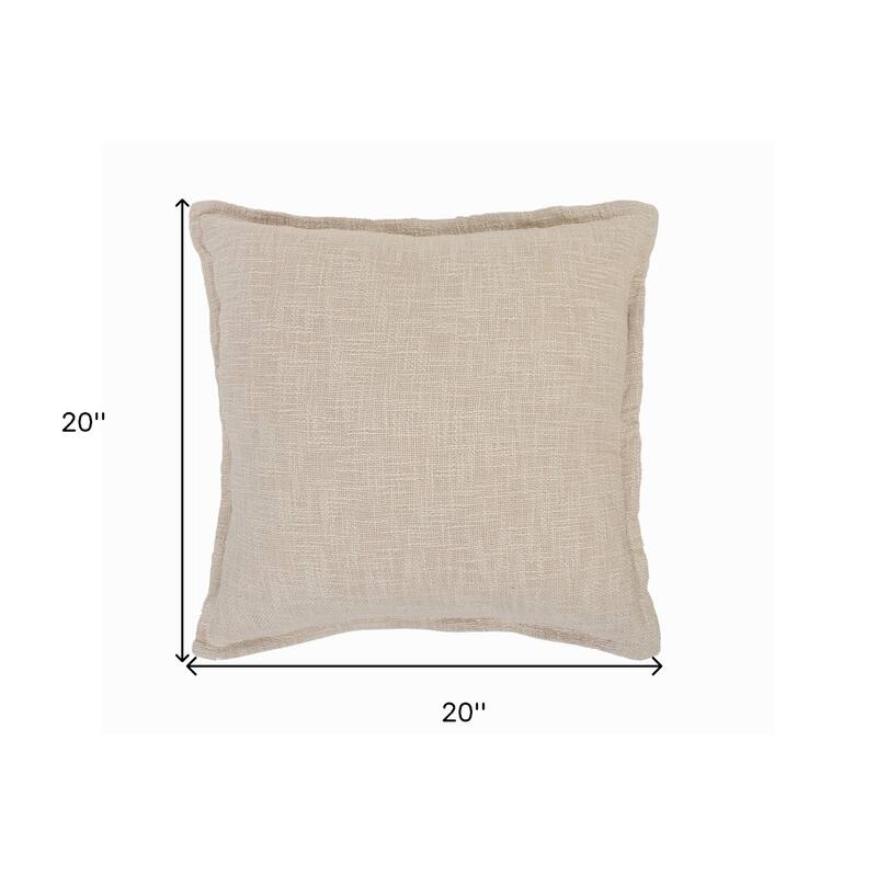 HomeRoots 20" X 20" Birch 100% Cotton Zippered Pillow