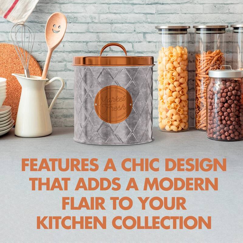 Amici Bristol Metal Canister Galvanized and Copper