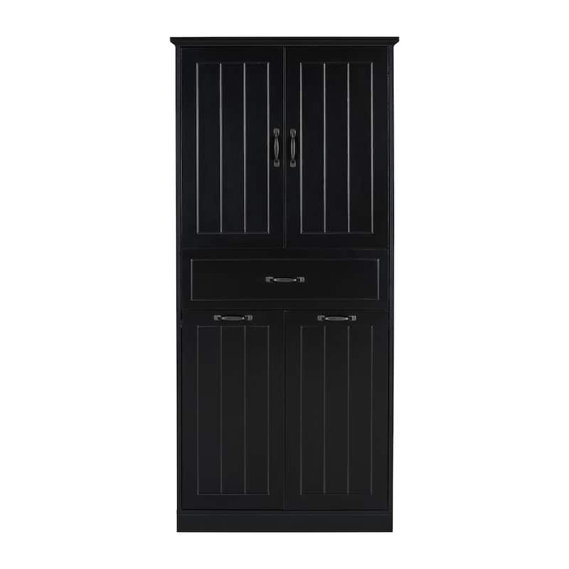 Christopher Knight Home - Everett Traditional Bathroom Storage Cabinet with Dual Laundry Baskets