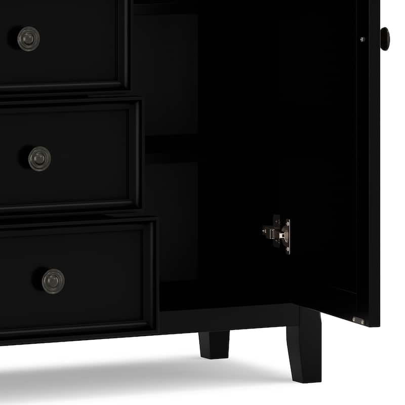 WYNDENHALL Halifax SOLID WOOD 37 inch Wide Transitional Medium Storage Cabinet - 37"w x 17"d x 36" h