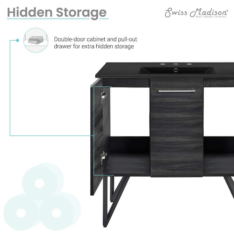Swiss Madison SM-BV223-3MB Annecy 36" Free Standing Single Basin