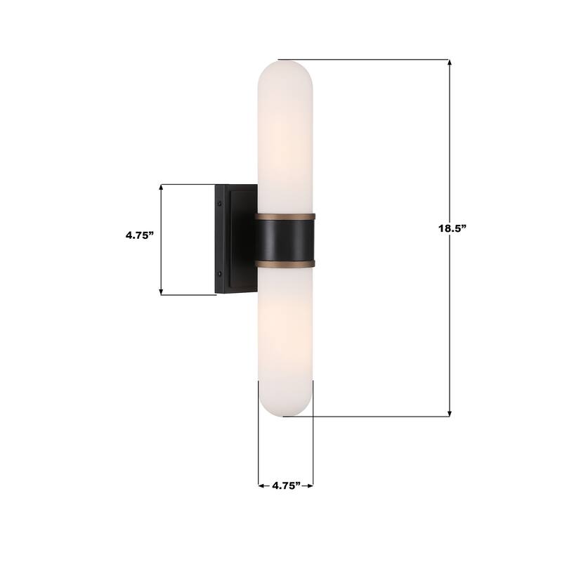 Crystorama Lighting Group CAP-8512 Capsule 2 Light 19" Tall LED Wall