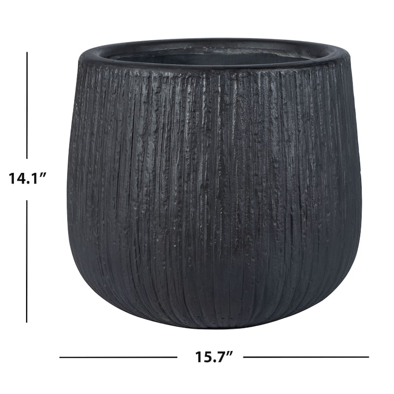 SAFAVIEH Outdoor Francia Black Planter.