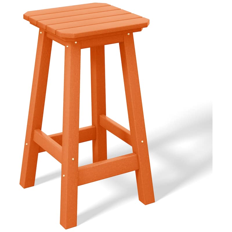 Laguna Hdpe All Weather Outdoor Patio 24" Square Counter Stool (Set Of 2)