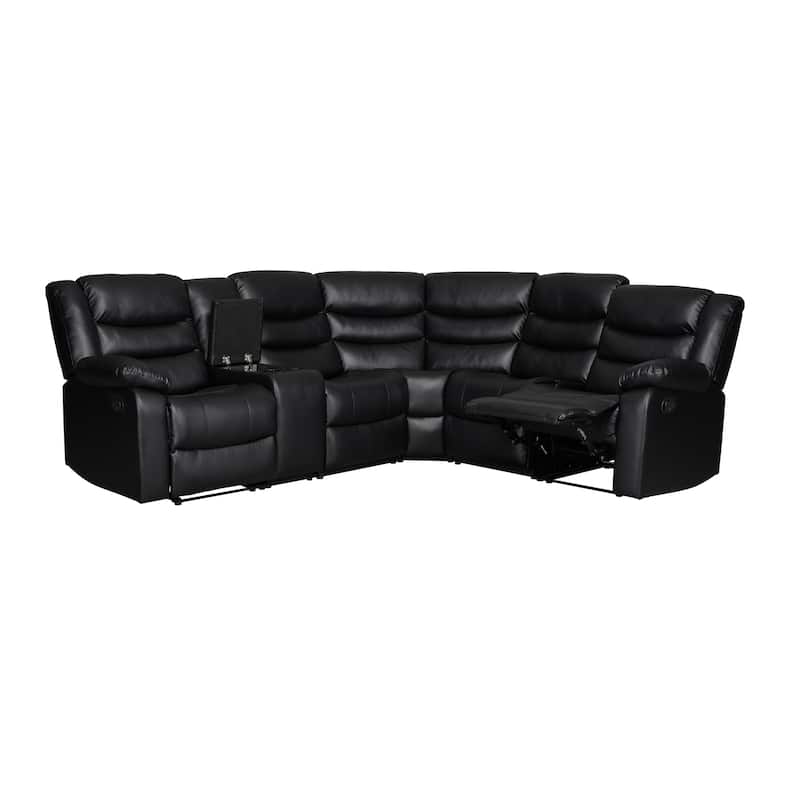 106'' Manual Reclining Modular Sectional Couch with 1 Console & 2 Cup Holders, Living Room/Office
