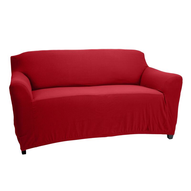 Home Details Pixel Stretch Sofa Slip Cover - 96.5 x 63 - Burgundy