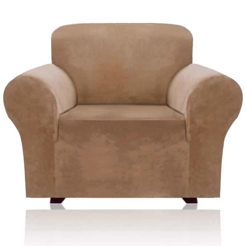 1-Piece Stretch Velvet Plush Sofa Slipcover