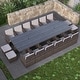 preview thumbnail 10 of 19, 16-Seater Aluminum Patio Dining Sets with Cushions and Tempered Glass Tabletop
