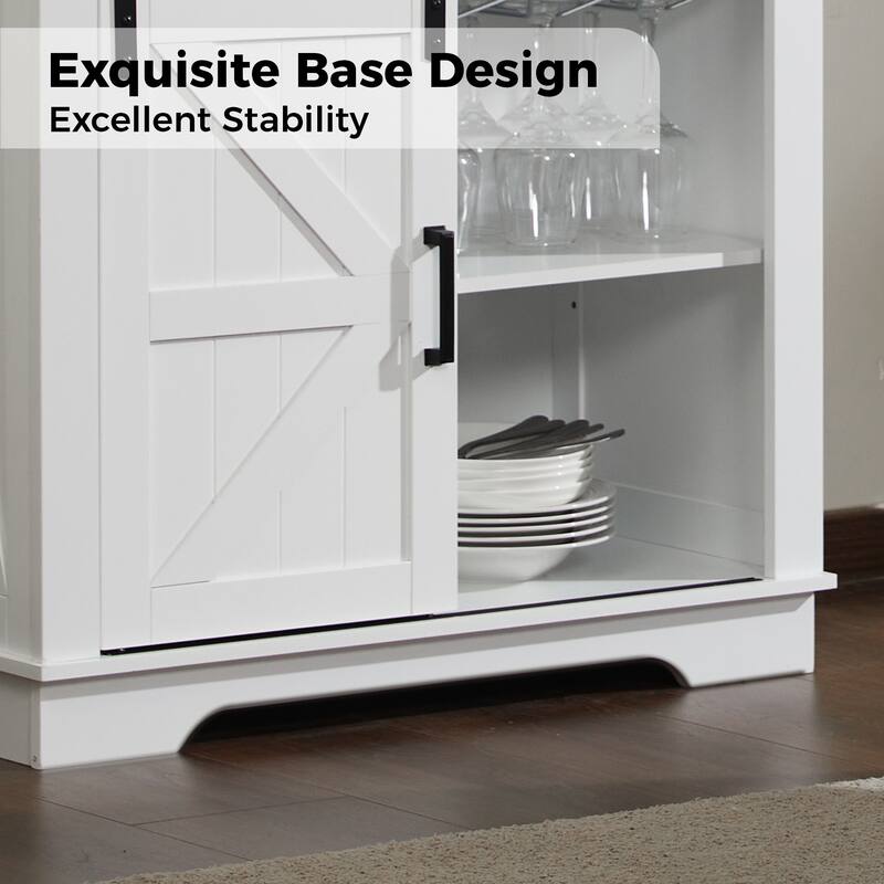 Farmhouse Coffee Bar Cabinet,Kitchen Buffet and Sideboard for Dining Room, Living Room, Entryway